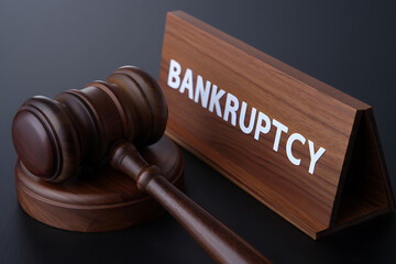 Bankruptcy Law: Gavel and Wooden Sign