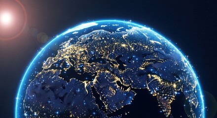 Earth at Night a Beautiful Celestial Viewpoint