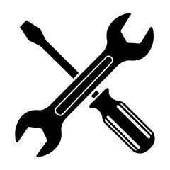 Tools, Repair, Maintenance, Service, Fix Crossed Wrench and Screwdriver Icon