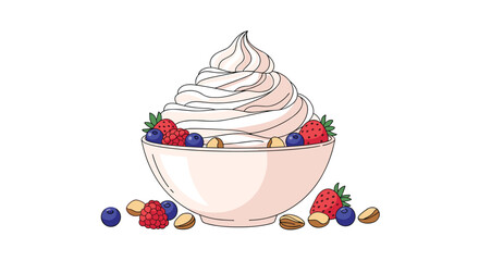 Delicious Creamy Fruit Bowl With Nutritious Ingredients For Optimal Health And Wellness