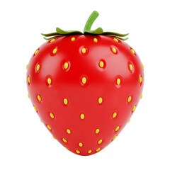 Obraz premium Strawberry minimalist 3D rendering in a soft and smooth renderer