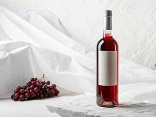 Bottle of wine on white background