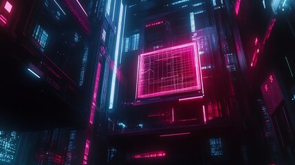 Obraz premium Futuristic tech maze