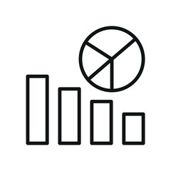 Pie chart with clean slices and outline forms a clear and minimal data icon.