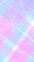 Pastel background with diagonal plaid, soft dreamy tones, light and airy,cute digital art style,pastel palette, pastel sky blue and baby pink, pastel holographic colors,shiny/glossy,cute anime design