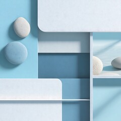 A photorealistic, clean square background for a professional social media carousel slide design in a calm medical aesthetic.