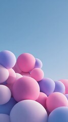 Minimalist abstract background, 3D soft blobs floating on pastel gradient, modern and playful design