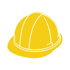 Solid Yellow Hard Hat Safety Helmet Construction Worker Icon Graphic Design Element