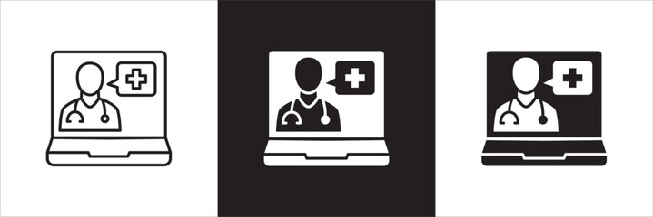 Doctor icon. Healthcare contact symbol. Doctor consultation digital apps icon. Icon symbol compatible for health service, hospital, clinic and medical. Vector illustration.