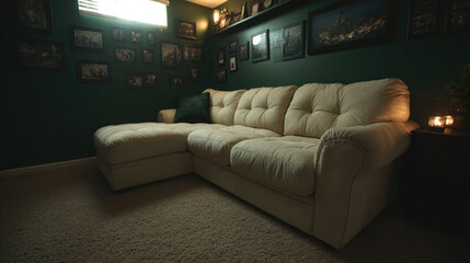 Cozy living room with a sectional couch and decor