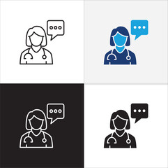 Doctor consultation digital apps icon. Doctor icon. Healthcare contact symbol. Icon symbol compatible for health service, hospital, clinic and medical. Vector illustration.