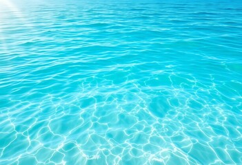 Gentle blue ocean gradient, soft sunlight rays, serene waves, healing, shoreline