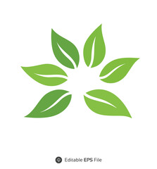 Green Leaf Circular Design Eco Nature Symbol green leaves