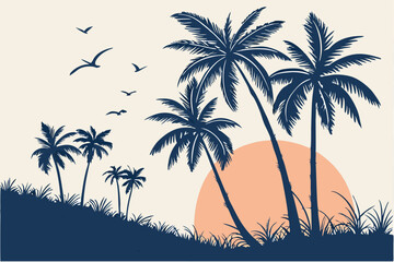 Tropical Shadows: Palm Tree Silhouette Collection
