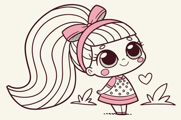  Cute Cartoon Baby with Big Eyes Reaching for Stars and Clouds