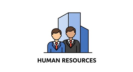 Business People in Suits Graphic for Human Resources Concept