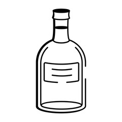 A hand drawn style icon of a vodka bottle
