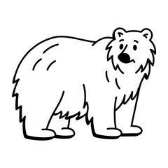 A drawing style icon showing a russian bear 
