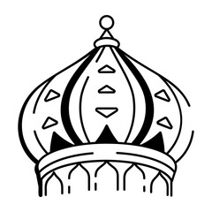 A hand drawn style icon of an onion dome top
