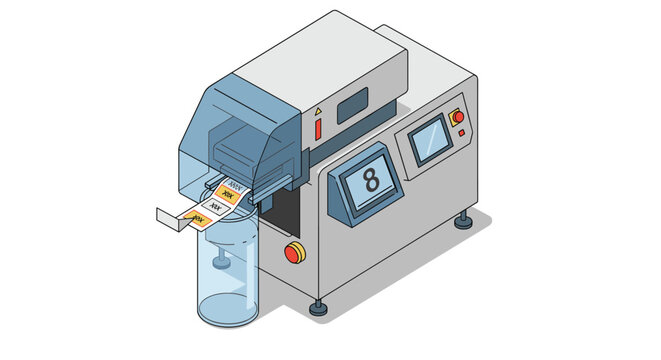 Modern automated ticket dispenser for efficient queue management vector illustration isometric