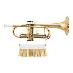 Fototapeta premium Isolated Transparent Brass Trumpet on White Background for Music