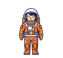 Fototapeta premium Adorable Astronaut Illustration Cute Cartoon Space Explorer Design