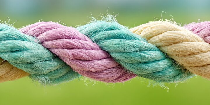Closeup Of Intertwined Pastel Colored Ropes