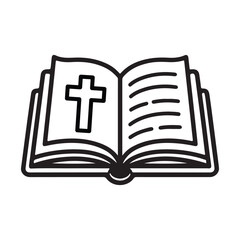 Line art of Bible book logo vector