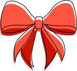 Set of Cute Decorative Bows – Red and Pink Ribbon Illustrations for Gifts and Celebrations