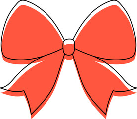 Set of Cute Decorative Bows – Red and Pink Ribbon Illustrations for Gifts and Celebrations