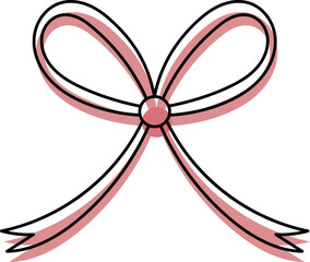 Set of Cute Decorative Bows – Red and Pink Ribbon Illustrations for Gifts and Celebrations