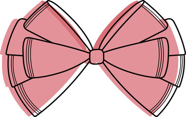 Set of Cute Decorative Bows – Red and Pink Ribbon Illustrations for Gifts and Celebrations