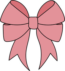 Set of Cute Decorative Bows – Red and Pink Ribbon Illustrations for Gifts and Celebrations