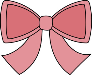 Set of Cute Decorative Bows – Red and Pink Ribbon Illustrations for Gifts and Celebrations