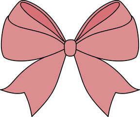 Set of Cute Decorative Bows – Red and Pink Ribbon Illustrations for Gifts and Celebrations