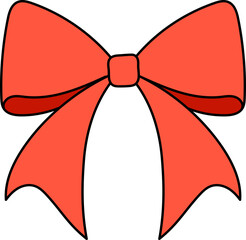 Set of Cute Decorative Bows – Red and Pink Ribbon Illustrations for Gifts and Celebrations