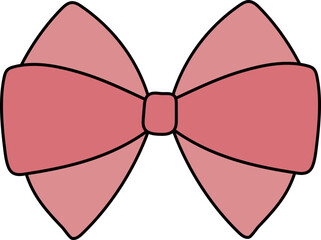 Set of Cute Decorative Bows – Red and Pink Ribbon Illustrations for Gifts and Celebrations