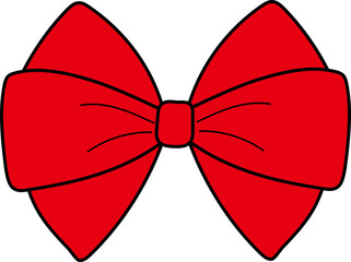Set of Cute Decorative Bows – Red and Pink Ribbon Illustrations for Gifts and Celebrations