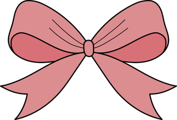 Set of Cute Decorative Bows &ndash; Red and Pink Ribbon Illustrations for Gifts and Celebrations