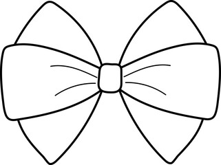 Bow Line Art Set – Black and White Ribbon Outlines for Coloring and Decoration