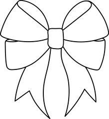 Bow Line Art Set – Black and White Ribbon Outlines for Coloring and Decoration