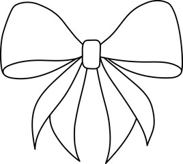 Bow Line Art Set – Black and White Ribbon Outlines for Coloring and Decoration