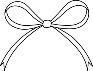 Bow Line Art Set – Black and White Ribbon Outlines for Coloring and Decoration