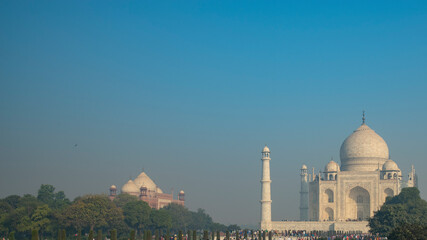 Taj Mahal mausoleum in Agra.
