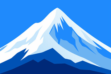 Majestic Mountain Peak A Stunning Illustration of a Snow-Capped Summit