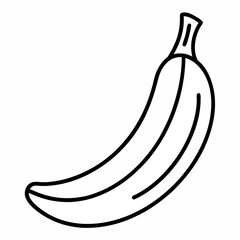 Abyssinian Banana Line Art on White Background