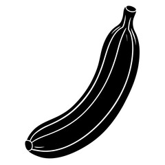 Lady Finger Banana Silhouette on White Background