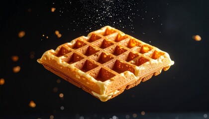 waffles with a black background