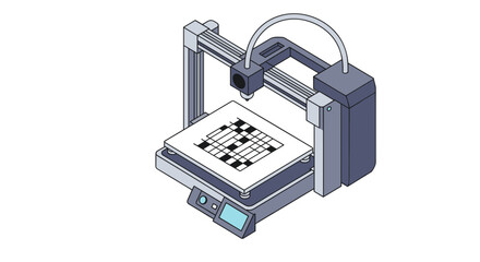 3d printing technology with puzzle design for innovative solutions vector illustration