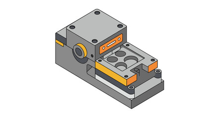 Fototapeta premium Isometric mechanical component design for engineering projects vector illustration